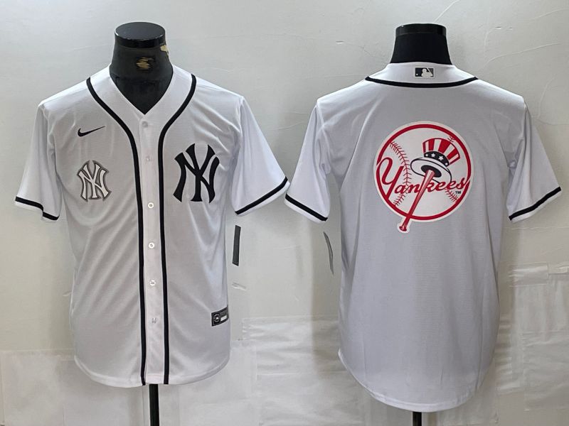 Men New York Yankees Blank White Third generation joint name Nike 2024 MLB Jersey style 5->new york yankees->MLB Jersey